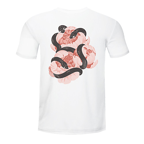 

Men's Women's Cotton Running T-Shirt Workout Shirt Round Neck Running Active Training Jogging Breathable Quick Dry Moisture Wicking Sportswear Snake Plus Size Tee / T-shirt Top Short Sleeve Activewear