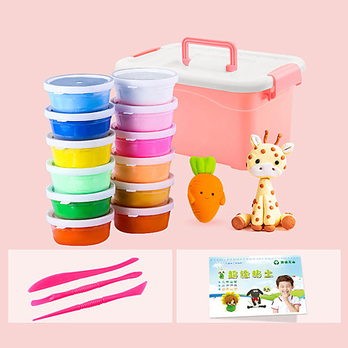 

12 pcs Air Dry Clay Modeling Clay Rainbow Parent-Child Interaction Making Kits with DIY Tools Kid's DIY Toys Party Favors & Gifts