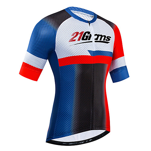 

21Grams Women's Short Sleeve Cycling Jersey RedBlue Bike Jersey Top Mountain Bike MTB Road Bike Cycling UV Resistant Breathable Quick Dry Sports Clothing Apparel / Stretchy