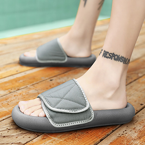 

Men's Cotton Spring & Summer Classic / British Slippers & Flip-Flops Walking Shoes Breathable Black / Gray