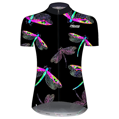 

21Grams Women's Short Sleeve Cycling Jersey Black / Red Bike Jersey Top Mountain Bike MTB Road Bike Cycling UV Resistant Breathable Quick Dry Sports Clothing Apparel / Stretchy