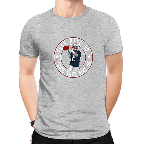 

Men's Daily Sports Business / Basic T-shirt - Letter / Portrait Black & White, Print Red