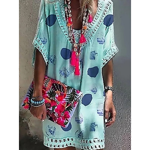 

Women's Purple Blushing Pink Dress Loose Print S M
