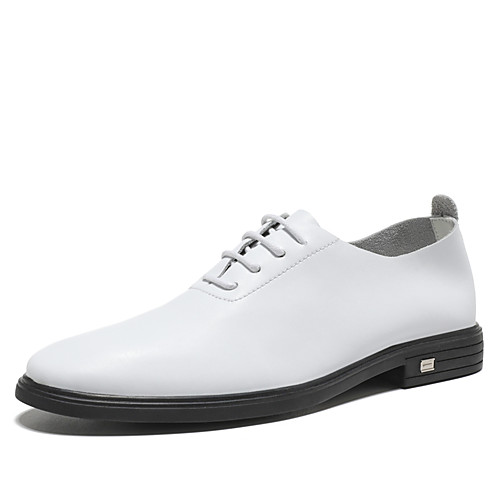 

Men's Leather Spring & Summer / Fall & Winter Business Oxfords Height-increasing White / Black / Wedding / Party & Evening