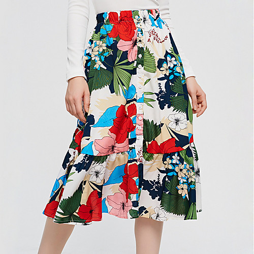 

Women's Swing Skirts - Geometric White S M L