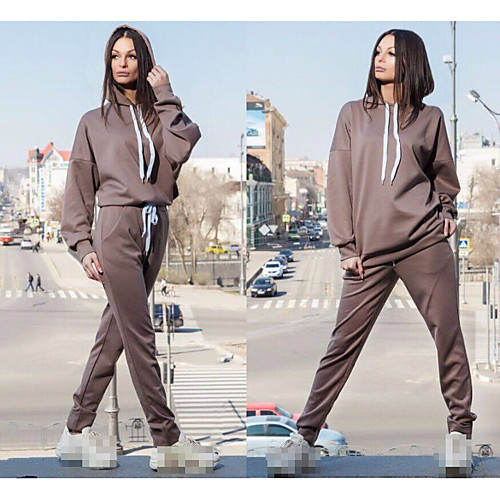 

Women's 2-Piece Tracksuit Sweatsuit Jogging Suit 2pcs Pullover Running Active Training Jogging Breathable Quick Dry Moisture Wicking Sportswear Athletic Clothing Set Long Sleeve Activewear