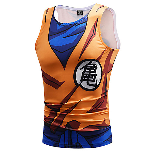 

Inspired by Dragon Ball Goku Cosplay Costume T-shirt Polyster Print Printing Fancy Vest For Men's