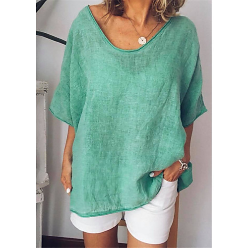 

Women's Going out Blouse - Solid Colored Yellow