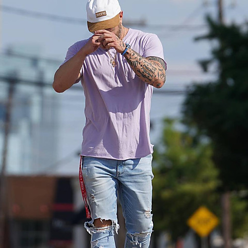 

Men's Weekend Basic T-shirt - Solid Colored Purple