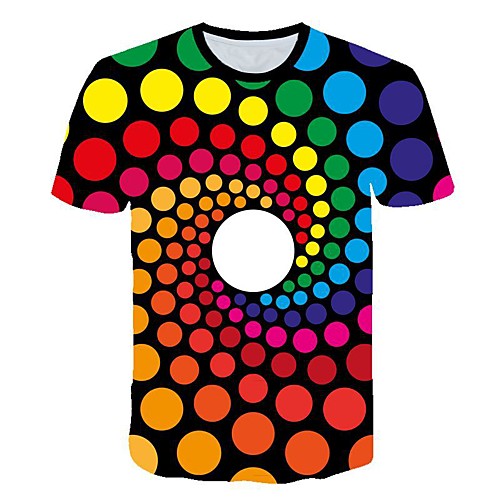 

Women's Daily Sports Basic / Street chic T-shirt - 3D / Visual Deception Print Rainbow