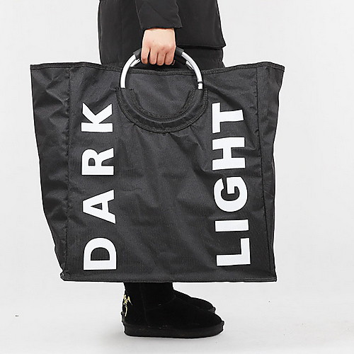 

Men's Oxford Cloth Top Handle Bag Solid Color Black