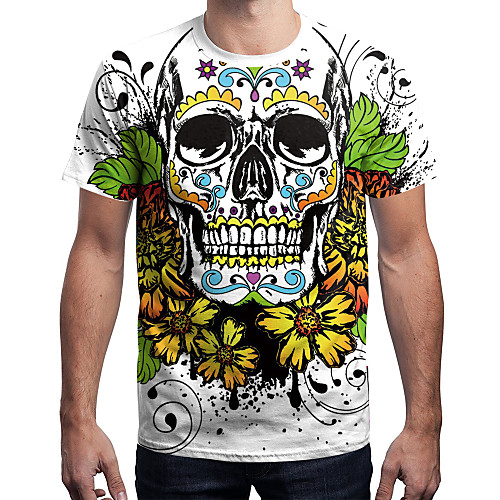 

Inspired by Galaxy Skull T-shirt Terylene Floral Print Printing T-shirt For Men's / Women's
