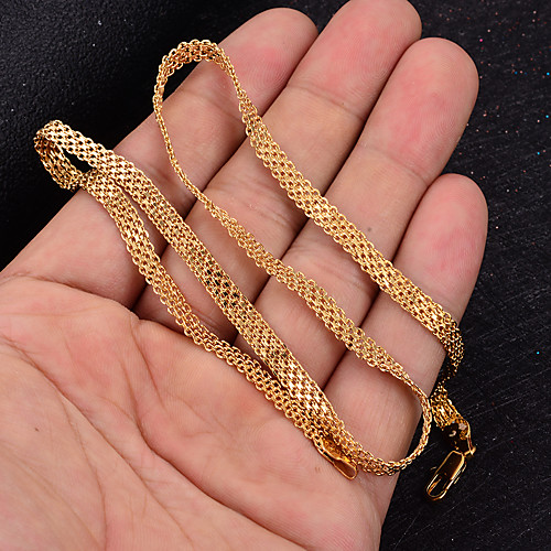 

Men's Necklace Gold Plated Gold 45 cm Necklace Jewelry 1pc For Christmas Wedding Party Evening Birthday Party Festival