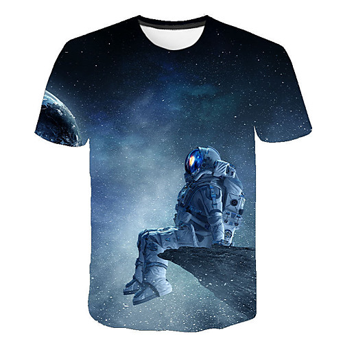 

Men's Daily Basic / Street chic T-shirt - Geometric / 3D Print Black