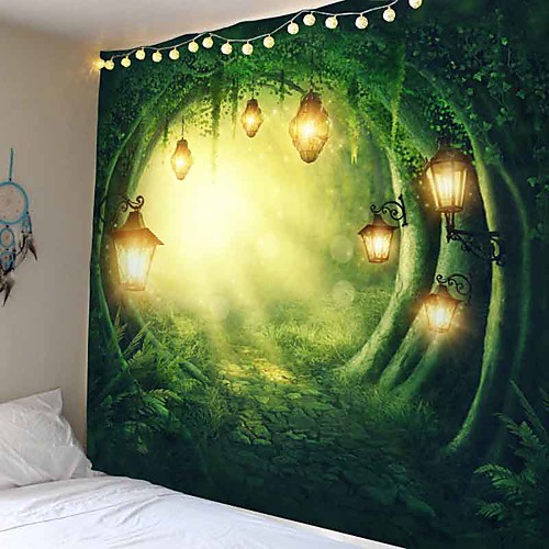 

Fantasy Forest Kasteel Wandtapijt Muur Opknoping Thuis Kid Slaapkamer Achtergrond Decor Art Hippie Tapijt Muur Tapijt Psychedelische Tapestry