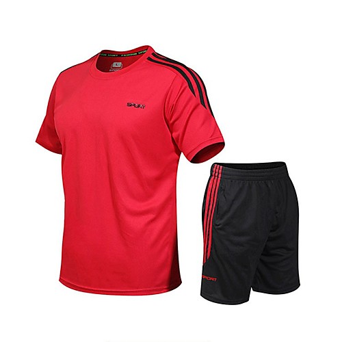 

Men's Daily Sports Basic Set - Color Block / Letter Red