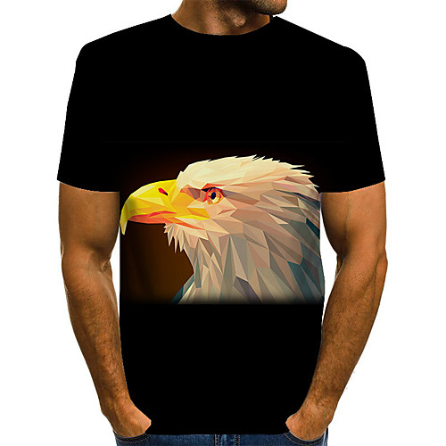 

Men's Daily Basic T-shirt - Color Block / 3D Print Black