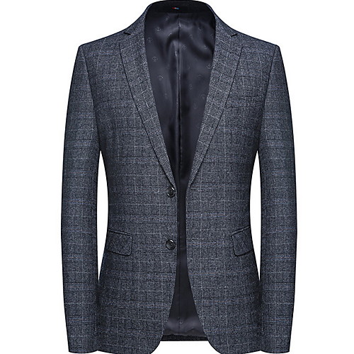 

Men's Blazer Notch Lapel Polyester Gray