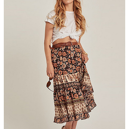 

Women's Swing Skirts - Geometric Yellow S M L