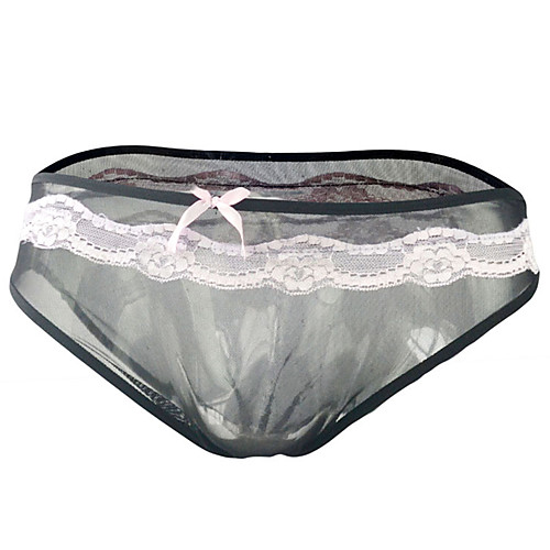 

Men's Lace / Mesh Briefs Underwear - Normal Low Waist Red White Black One-Size
