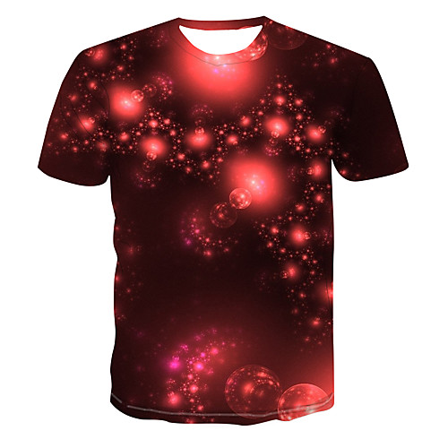 

Men's Club Weekend Street chic / Punk & Gothic T-shirt - Color Block / 3D / Abstract Print Red