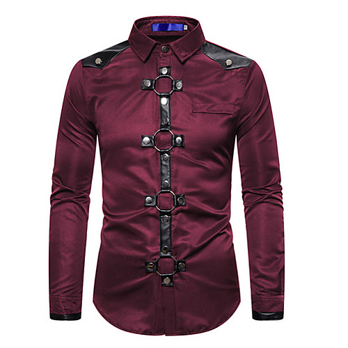 

Men's Sports Shirt - Color Block Wine