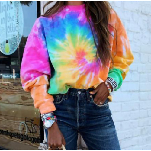 

Women's Daily Blouse - Tie Dye Rainbow