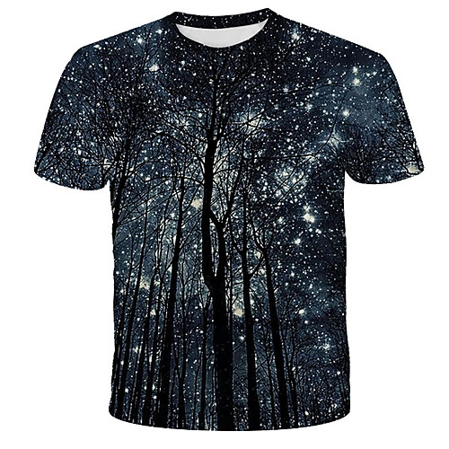 

Men's Daily Holiday Street chic / Exaggerated T-shirt - 3D / Tie Dye / Animal Wolf, Print Black