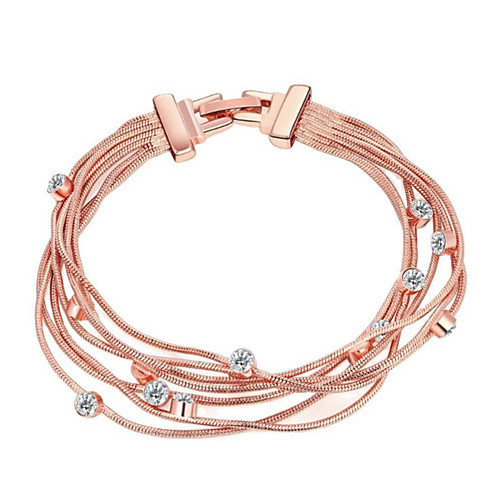 

Women's Crystal Chain Bracelet Classic Fashion Fashion Alloy Bracelet Jewelry Rose Gold For Party Evening Gift