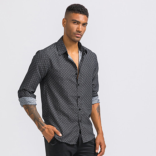 

Men's Daily Going out Basic Shirt - 3D / Tie Dye / Solid Colored Print Wine