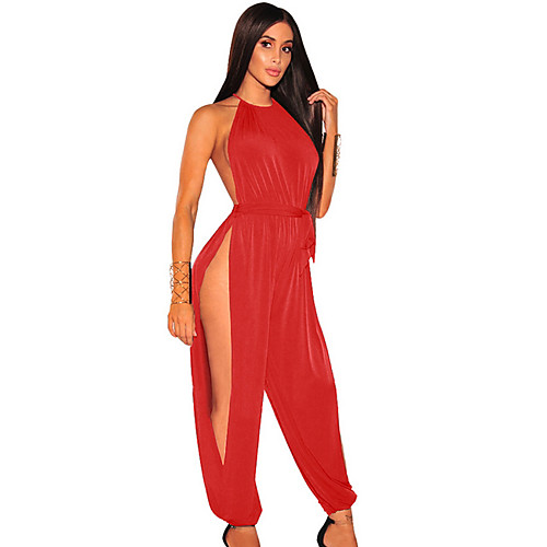 

Women's Yellow Red Royal Blue Jumpsuit Onesie, Solid Colored S M L