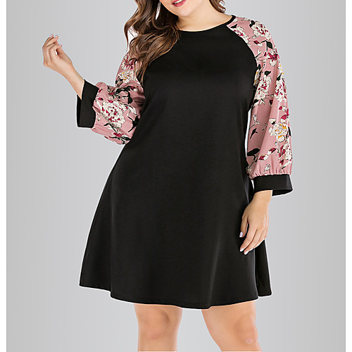 

Women's Blushing Pink Dress Elegant Cute Spring & Summer Daily Going out A Line Sheath Chiffon Floral Solid Color Print L XL