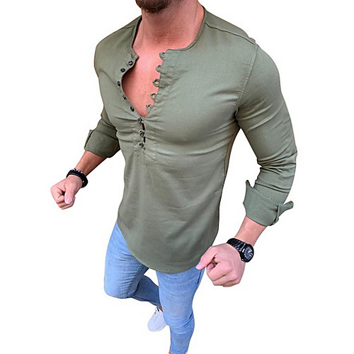 

Men's Sports Shirt - Solid Colored Yellow
