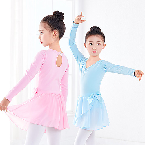 

Kids' Dancewear Dress Bow(s) Girls' Training Performance Long Sleeve Spandex