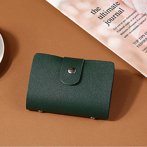 

Unisex Zipper PU Wallet Solid Color Wine / Blushing Pink / Green