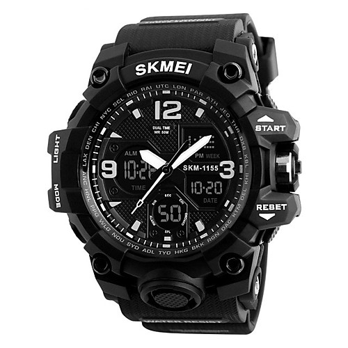 

SKMEI 1155B Fashion Men Sports Watches Men Quartz Analog LED Digital Clock Man Military Waterproof Watch