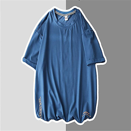 

Men's Solid Colored T-shirt Daily Round Neck White / Black / Blue / Short Sleeve