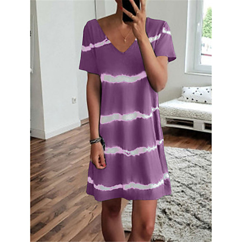 

Women's Wine Purple Dress Shift Print S M