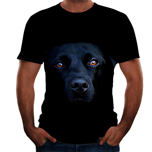 

Men's Daily Basic T-shirt - Color Block / 3D Print Black