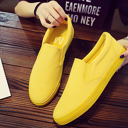 

Women's Loafers & Slip-Ons Flat Heel Round Toe Canvas Summer Yellow / White