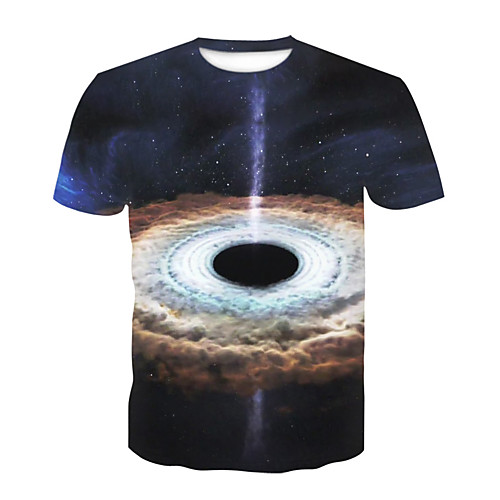 

Men's Daily Sports Basic T-shirt - Galaxy / Color Block / 3D Print Rainbow