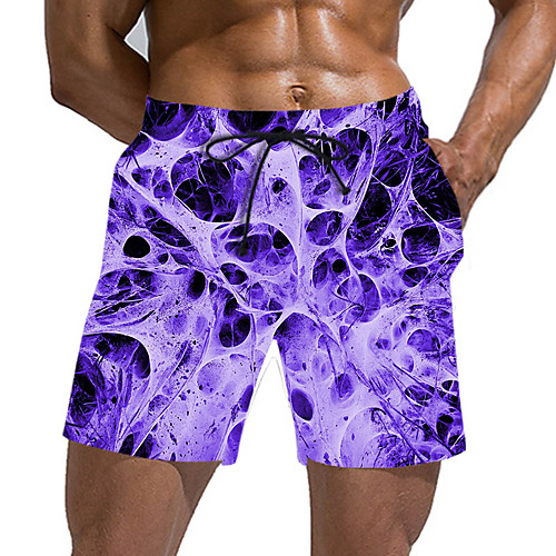 

Men's Sporty / Exaggerated Sweatpants / Shorts Pants - Geometric Pattern / 3D Print Sporty / Print Purple US32 / UK32 / EU40 US34 / UK34 / EU42 US36 / UK36 / EU44