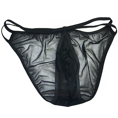 

Men's Mesh Briefs Underwear - Normal Low Waist Red Black One-Size
