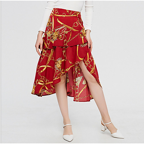 

Women's Swing Skirts - Geometric Red S M L