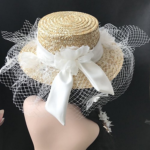 

Straw Hats with Appliques 1 Piece Wedding Headpiece