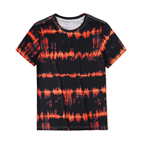 

Men's 3D Tie Dye Print T-shirt Basic Daily Weekend Round Neck Black