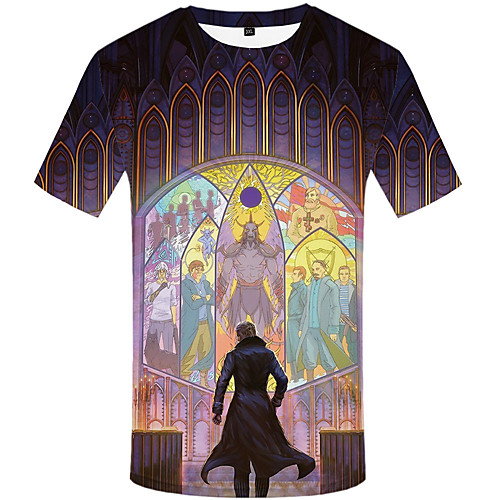 

Men's Daily Sports Basic / Street chic T-shirt - 3D / Graphic Print Rainbow