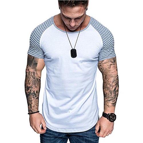 

Men's Daily Basic T-shirt - Color Block Red
