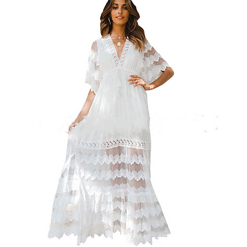 

Women's White Dress Tunic Solid Color S M