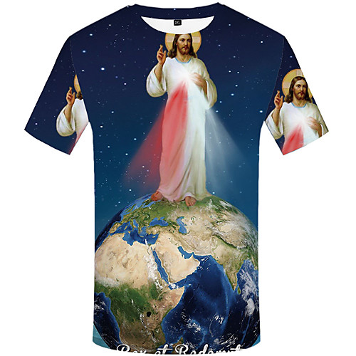 

Men's Daily Sports Basic / Street chic T-shirt - 3D / Graphic Print Black